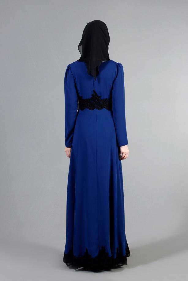 Vêtements hijab  T 2108 Tuay Küpür Detaylı Abiye - TRENDTESETTÜR