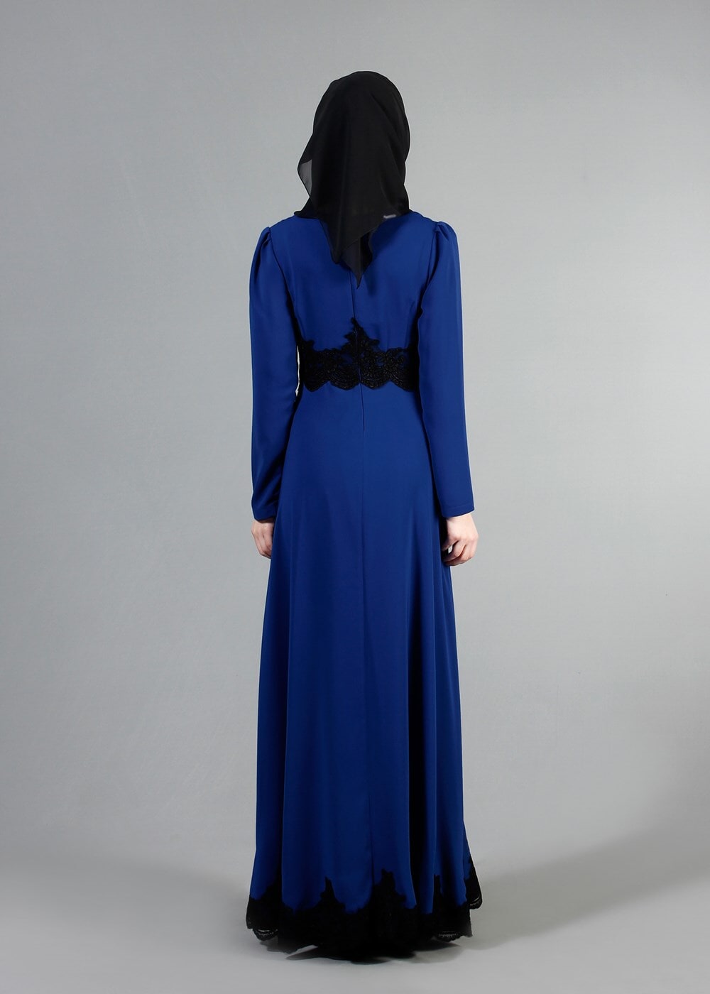 Vêtements hijab BLEU MARINE T 2108 Tuay Küpür Detaylı Abiye