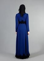 Vêtements hijab BLEU MARINE T 2108 Tuay Küpür Detaylı Abiye