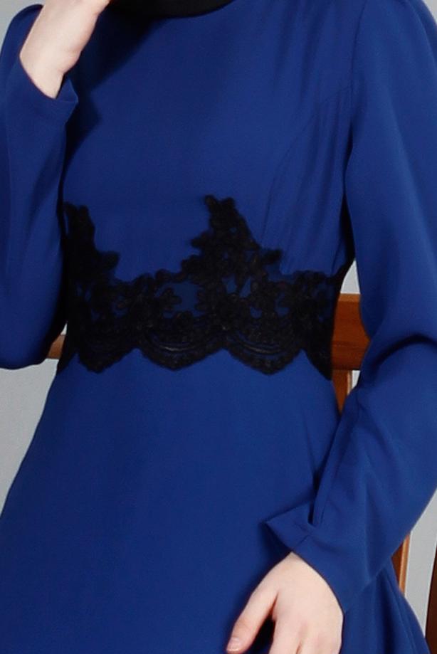 Vêtements hijab  T 2108 Tuay Küpür Detaylı Abiye - TRENDTESETTÜR