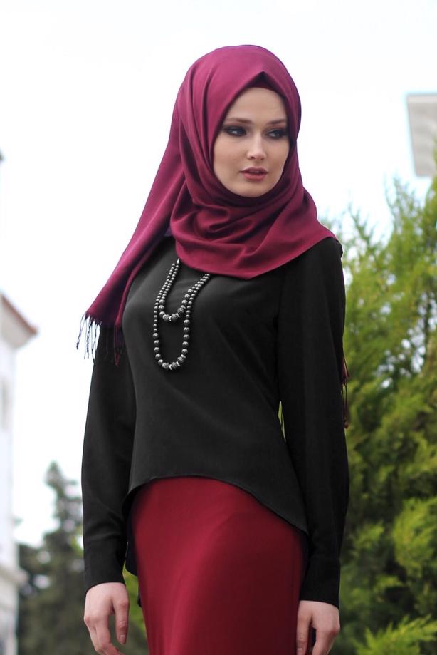 Hijab-Kleidung  T 7043 Tuay İnci Kolyeli Bluz - TRENDTESETTÜR