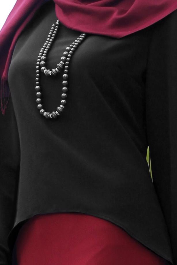 Hijab-Kleidung  T 7043 Tuay İnci Kolyeli Bluz - TRENDTESETTÜR