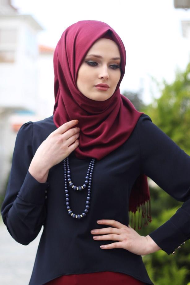 Hijab-Kleidung  T 7043 Tuay İnci Kolyeli Bluz - TRENDTESETTÜR