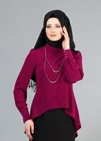 Tesettür giyim MOR T 7043 Tuay İnci Kolyeli Bluz