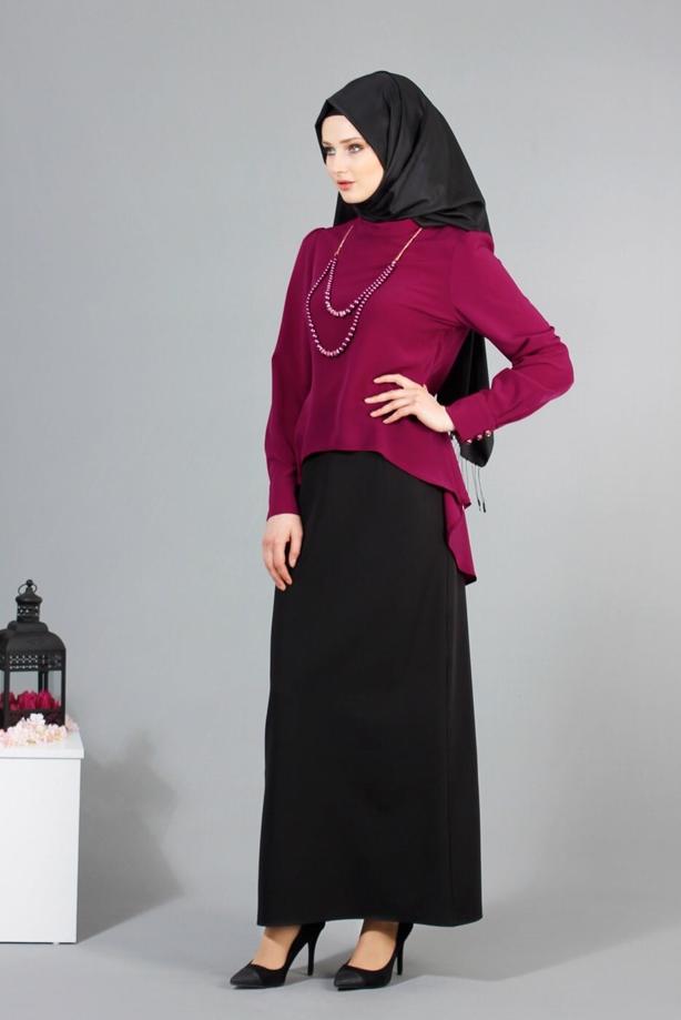 Hijab clothing  T 7043 Tuay İnci Kolyeli Bluz - TRENDTESETTÜR