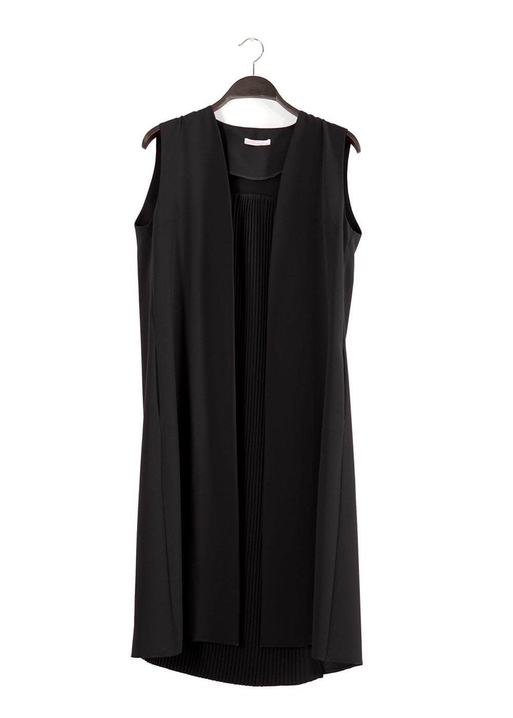 Tesettür giyim SİYAH T 7109 Tuay Piliseli Cepli Yelek