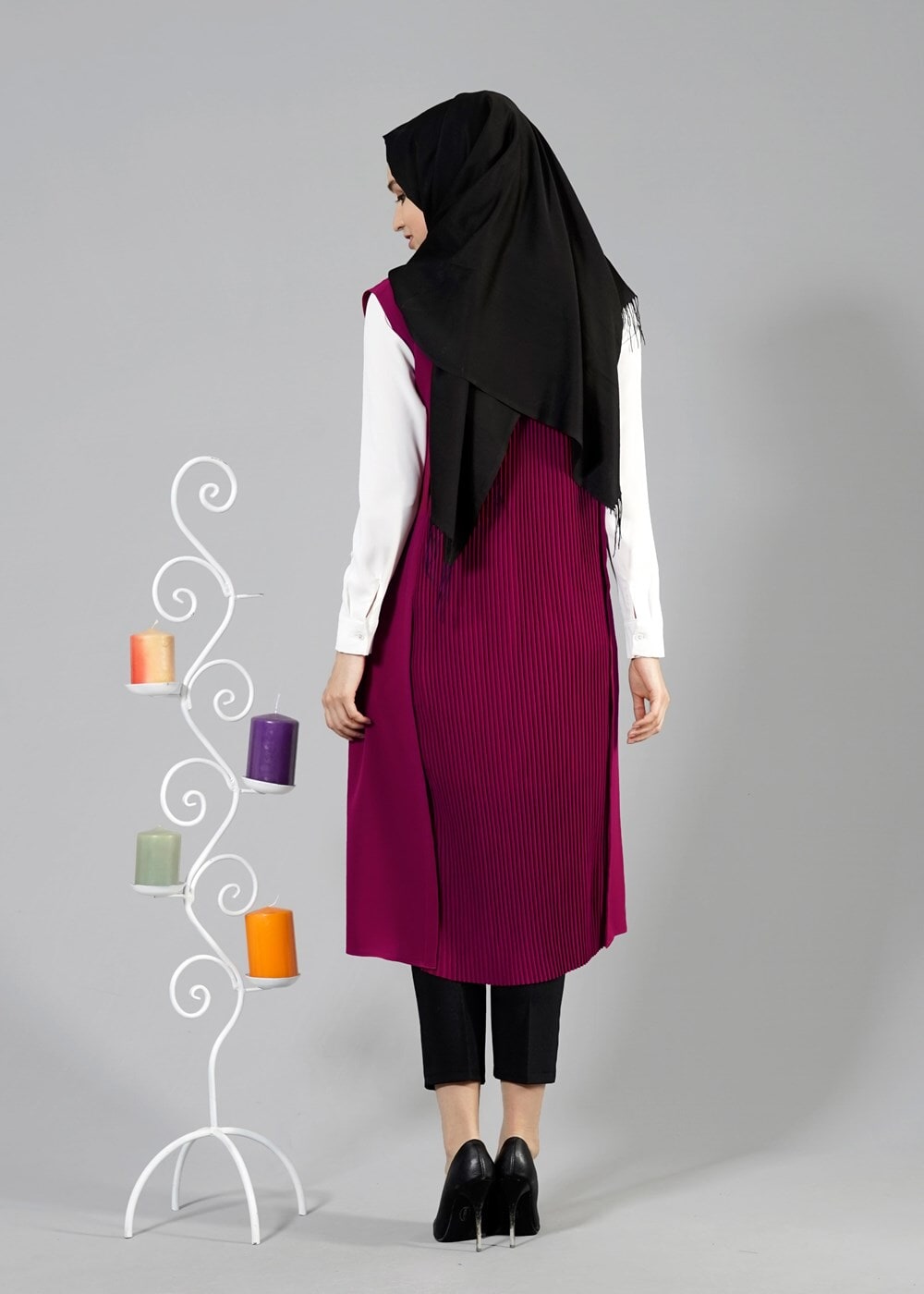 Vêtements hijab FUCHSIA T 7109 Tuay Piliseli Cepli Yelek