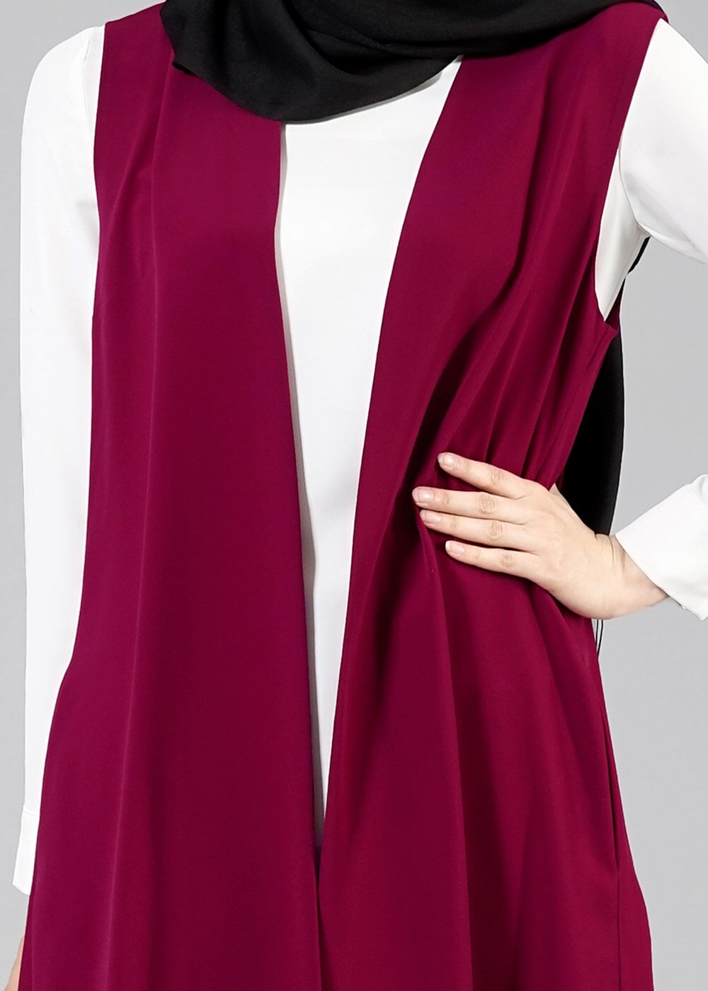 Vêtements hijab FUCHSIA T 7109 Tuay Piliseli Cepli Yelek