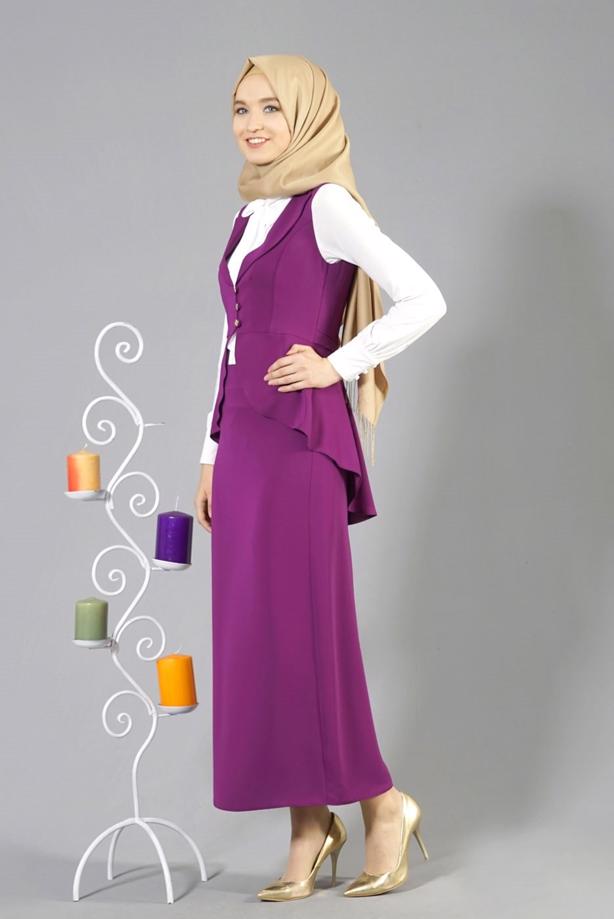 Vêtements hijab  T 7114 Tuay 2′li Kombinli Takım - TRENDTESETTÜR