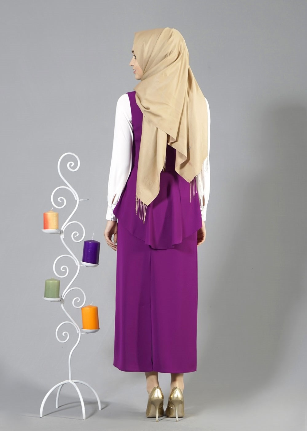 Vêtements hijab POURPRE T 7114 Tuay 2&prime;li Kombinli Takım