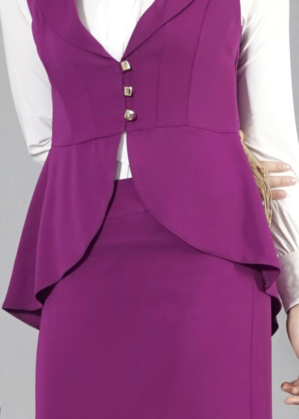 Vêtements hijab POURPRE T 7114 Tuay 2′li Kombinli Takım