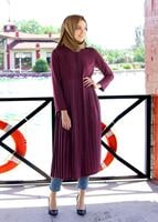 Vêtements hijab FUCHSIA T 7117 Tuay Pile Detaylı Tunik