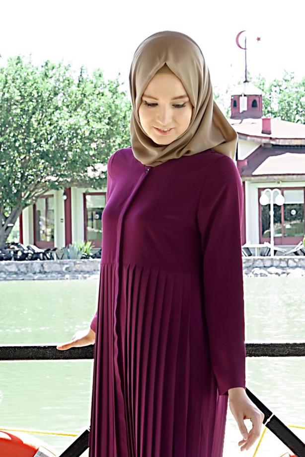 Vêtements hijab  T 7117 Tuay Pile Detaylı Tunik - TRENDTESETTÜR