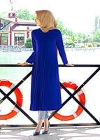 Tesettür giyim LACİVERT T 7117 Tuay Pile Detaylı Tunik