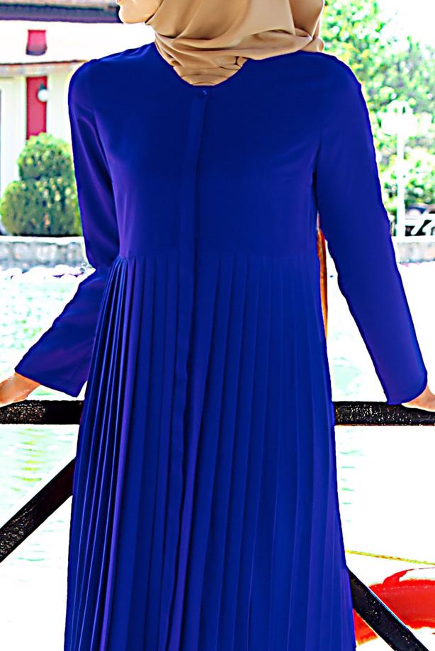 Tesettür giyim  T 7117 Tuay Pile Detaylı Tunik - TRENDTESETTÜR