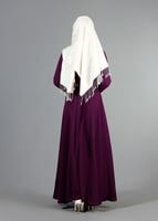 Tesettür giyim MÜRDÜM KUŞAĞI BONCUK İŞLEMELİ ABİYE ELBİSE 1788-1 