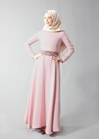 Vêtements hijab POUDRE T 1788-1 Tuay Kuşağı Boncuk İşlemeli Abiye