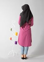 Vêtements hijab FUCHSIA T 0742 Gürbüz Gizli Düğmeli Aksesuarlı Tunik