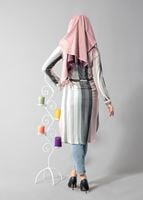 Vêtements hijab POUDRE T 742-2 Gürbüz Çizgi Desenli Tunik