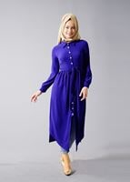 Hijab clothing NAVY BLUE T 1245 Helly Erkek Yaka Kuşaklı Tunik