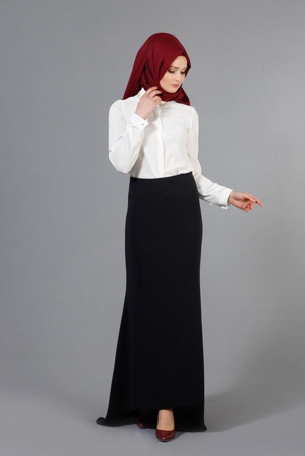 Tesettür giyim  T 2770 Helly Yakası Taş Detaylı Bluz - TRENDTESETTÜR