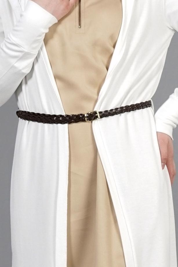 Tesettür giyim  KAPÜŞONLU TRİKO HIRKA 4956  - TRENDTESETTÜR