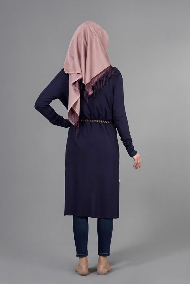 Tesettür giyim  KAPÜŞONLU TRİKO HIRKA 4956  - TRENDTESETTÜR