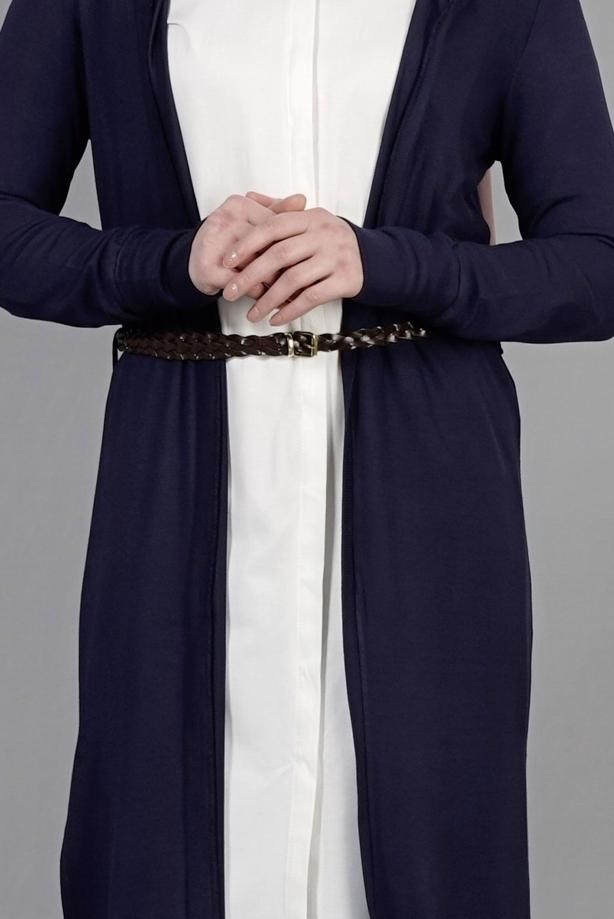 Tesettür giyim  KAPÜŞONLU TRİKO HIRKA 4956  - TRENDTESETTÜR