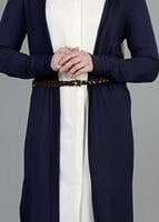 Hijab clothing NAVY BLUE HOODED KNITWEAR CARDIGAN 4956