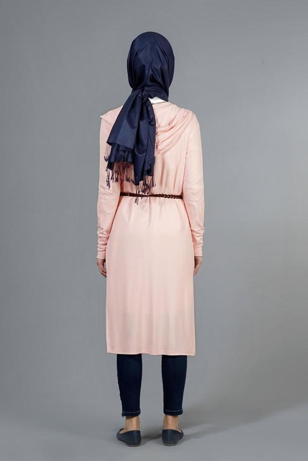 Tesettür giyim  KAPÜŞONLU TRİKO HIRKA 4956  - TRENDTESETTÜR