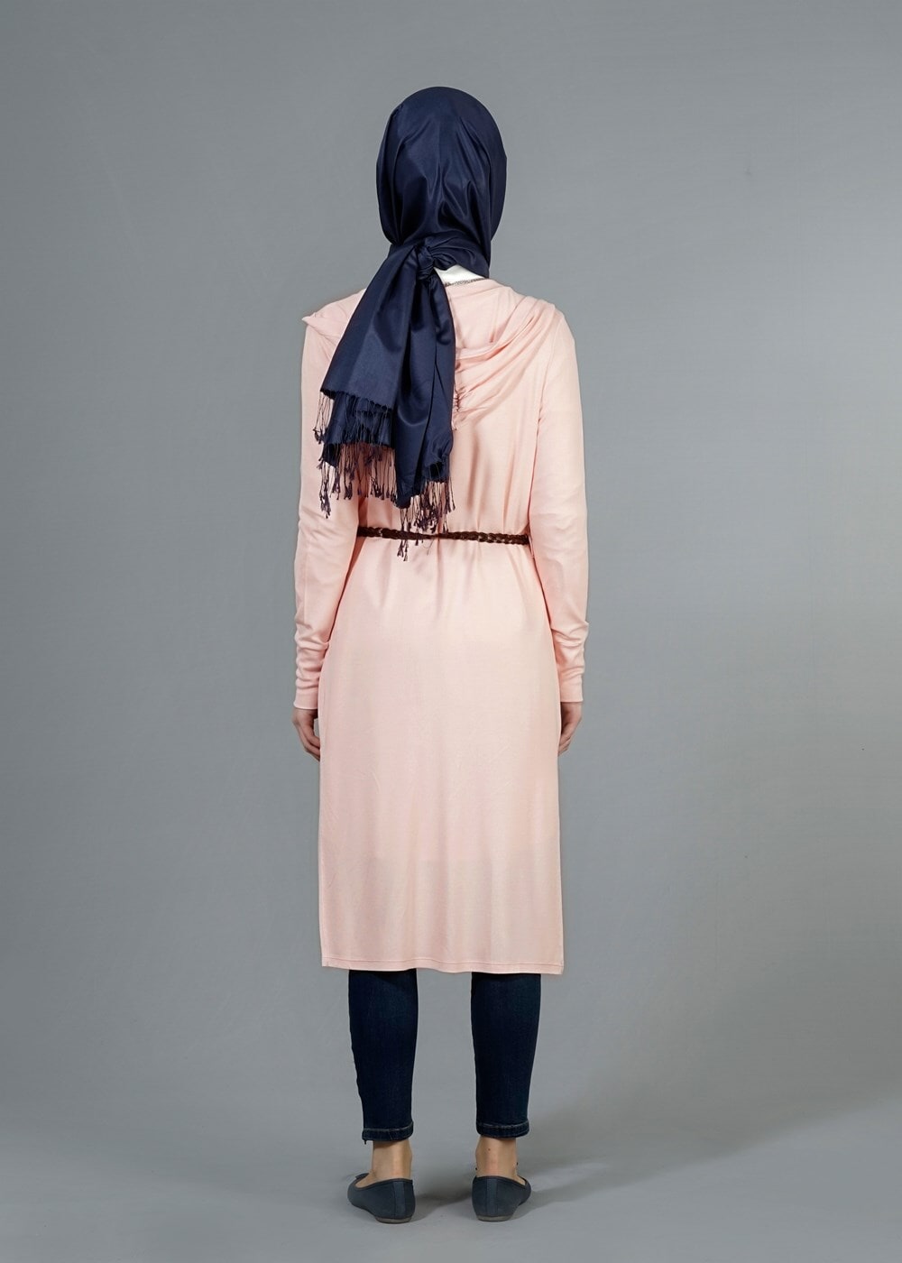 Hijab clothing POWDER HOODED KNITWEAR CARDIGAN 4956 