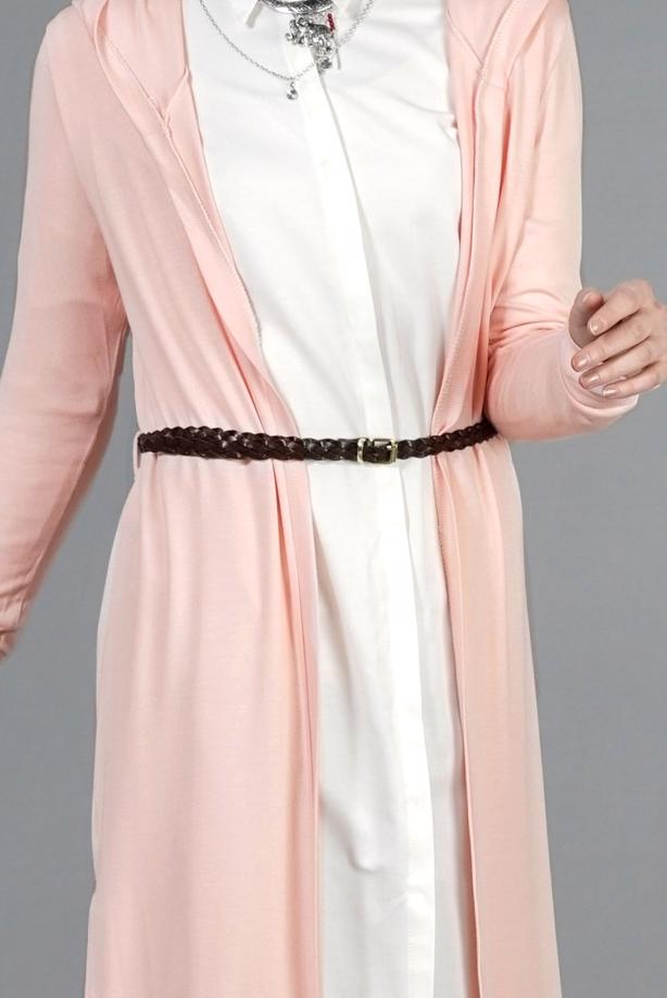 Tesettür giyim  KAPÜŞONLU TRİKO HIRKA 4956  - TRENDTESETTÜR