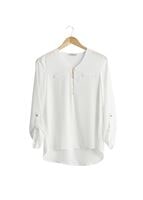 Tesettür giyim KREM T 9122 Helly  Fermuar Detaylı Bluz