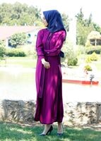 Vêtements hijab PRUNE T 16203 Moda Stil Fermuar Detaylı Kapşonlu Ferace