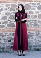 Hijab clothing BLACK T 16276 Moda Stil Hakim Yaka Ferace