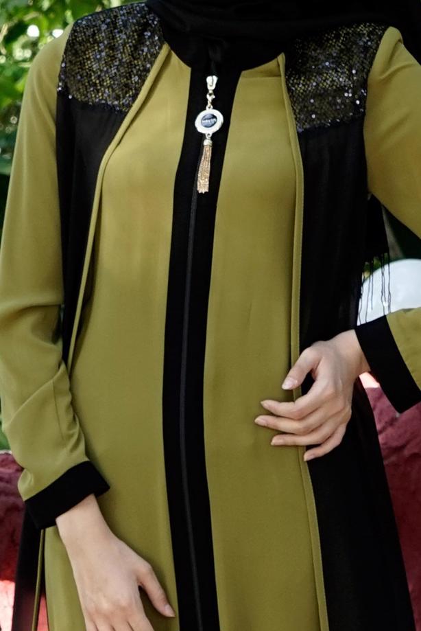 Vêtements hijab  T 16276 Moda Stil Hakim Yaka Ferace - TRENDTESETTÜR