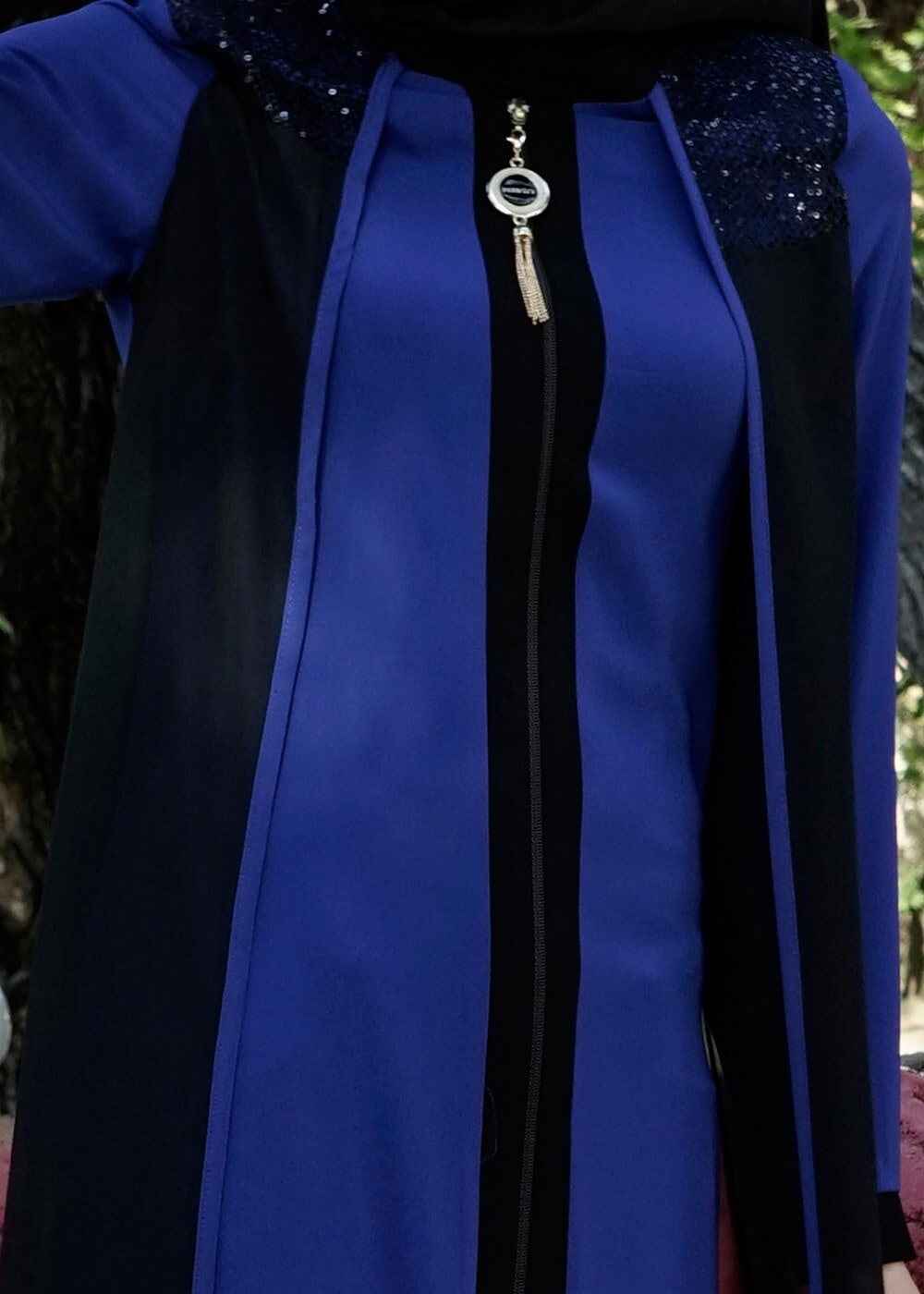 Vêtements hijab BLEU MARINE T 16276 Moda Stil Hakim Yaka Ferace