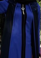 Vêtements hijab BLEU MARINE T 16276 Moda Stil Hakim Yaka Ferace