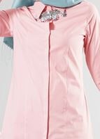 Tesettür giyim PUDRA T 271 Hewes Line Erkek Yaka Gizli Düğmeli Tunik