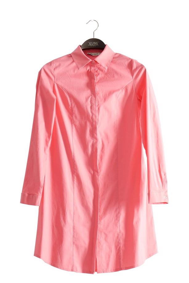 Tesettür giyim  T 271 Hewes Line Erkek Yaka Gizli Düğmeli Tunik - TRENDTESETTÜR