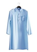 Tesettür giyim YEŞİL T 277 Hewes Line Düğme Detaylı Erkek Yaka Tunik