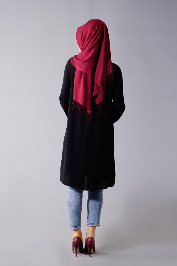 Tesettür giyim  T 281 Hewes Line- Hakim Yaka Düğmeli Tesettür Tunik - TRENDTESETTÜR