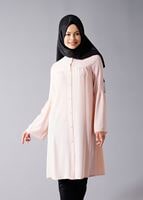 Tesettür giyim PUDRA T 281 Hewes Line- Hakim Yaka Düğmeli Tesettür Tunik