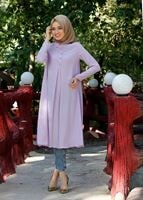 Tesettür giyim MOR T 283 Hewes Line Düğme Detaylı Tunik