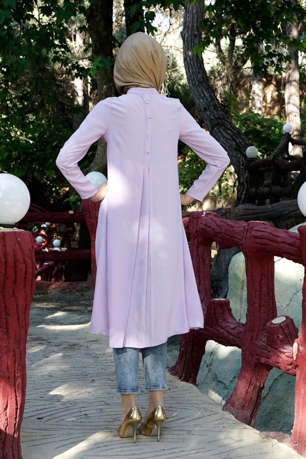 Tesettür giyim  T 283 Hewes Line Düğme Detaylı Tunik - TRENDTESETTÜR
