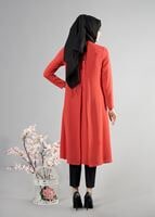 Tesettür giyim YEŞİL T 283 Hewes Line Düğme Detaylı Tunik