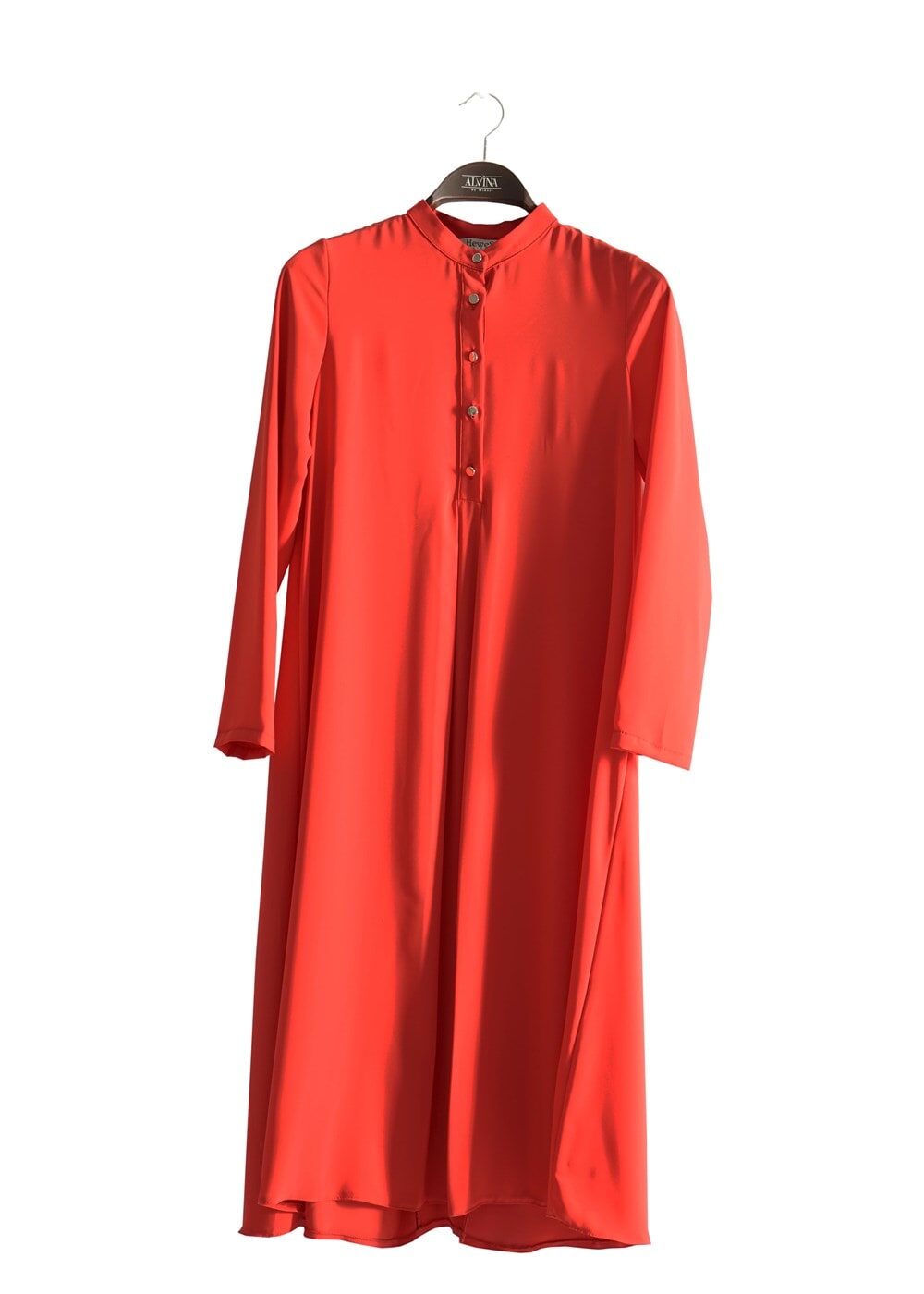 Tesettür giyim YEŞİL T 283 Hewes Line Düğme Detaylı Tunik