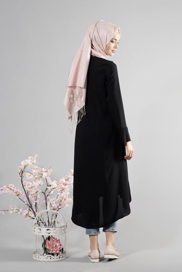 Tesettür giyim  T 287 Hewes Line Pilise Detaylı Tunik - TRENDTESETTÜR