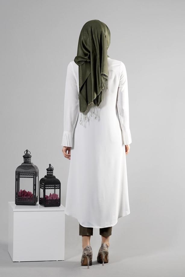 Tesettür giyim  T 287 Hewes Line Pilise Detaylı Tunik - TRENDTESETTÜR