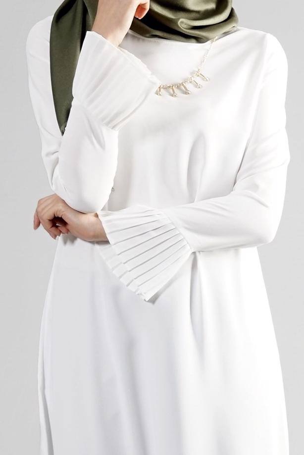 Tesettür giyim  T 287 Hewes Line Pilise Detaylı Tunik - TRENDTESETTÜR